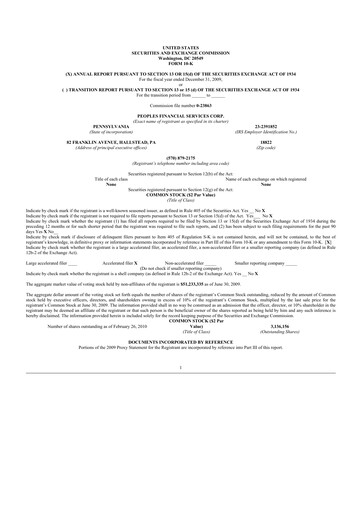 Thumbnail Peoples Financial Services 10-K Annual Report 