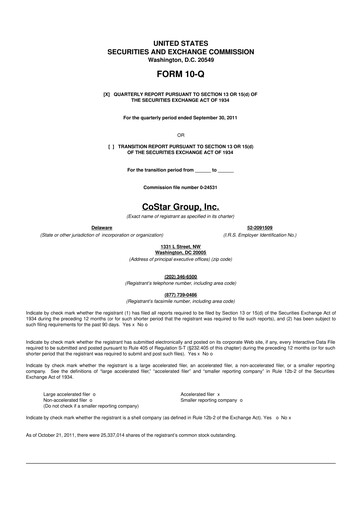 Thumbnail CoStar Group 10-Q Quarterly Report FY2011 