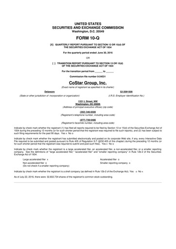 Thumbnail CoStar Group 10-Q Quarterly Report FY2016 