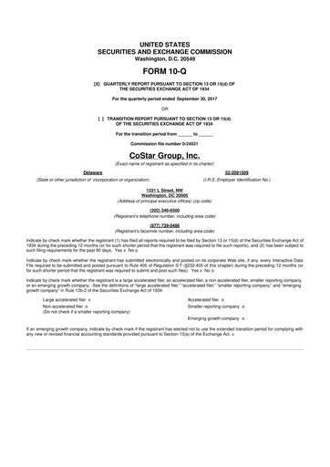 Thumbnail CoStar Group 10-Q Quarterly Report FY2017 