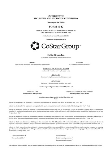 Thumbnail CoStar Group 10-K Annual Report 2018
