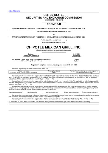 Thumbnail Chipotle Mexican Grill 10-Q Quarterly Report FY2023 