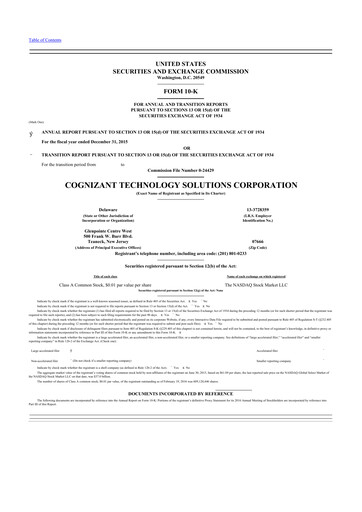 Miniature Cognizant Technology Solutions  10-K Rapport annuel 2015