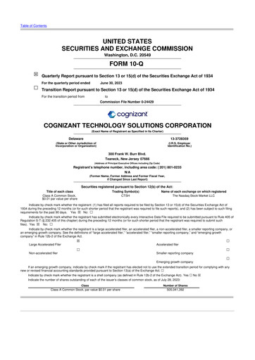 Thumbnail Cognizant Technology Solutions  10-Q Quarterly Report FY2023 