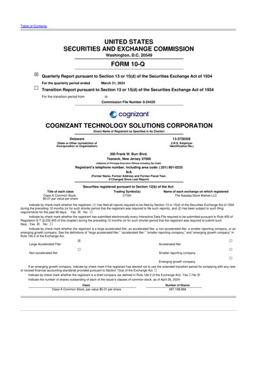 Thumbnail Cognizant Technology Solutions  10-Q Quarterly Report FY2024 