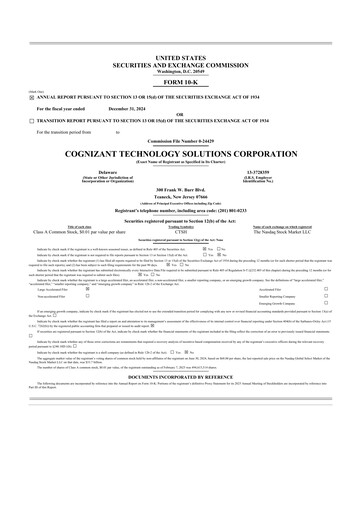 Miniature Cognizant Technology Solutions  10-K Rapport annuel 2024