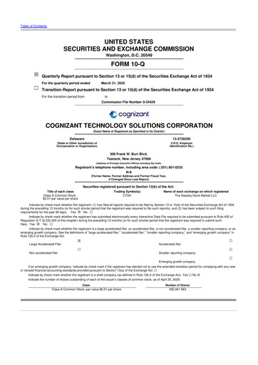 Thumbnail Cognizant Technology Solutions  10-Q Quarterly Report FY2025 