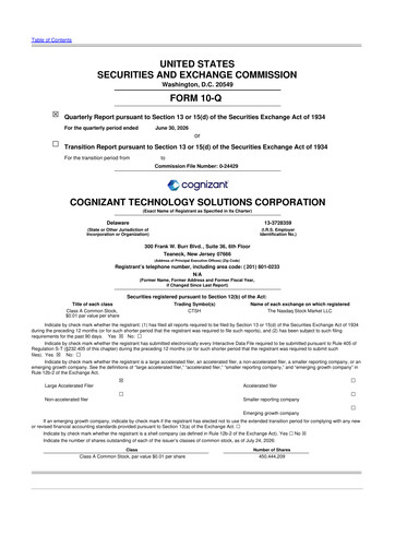 Thumbnail Cognizant Technology Solutions  10-Q Quarterly Report FY2026 