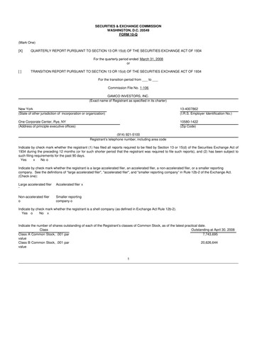 Thumbnail GAMCO Investors
 10-Q Quarterly Report FY 