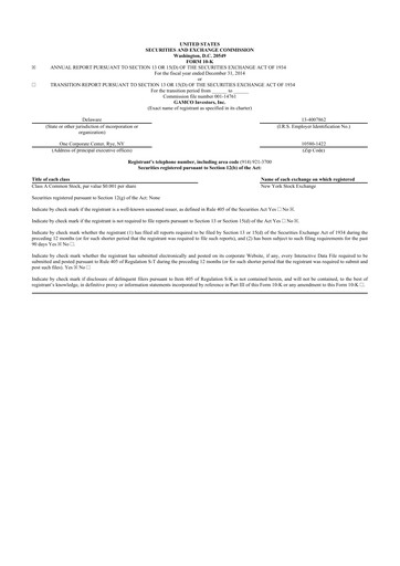 Thumbnail GAMCO Investors
 10-K Annual Report 2014