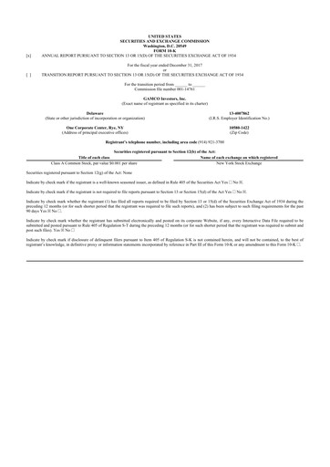 Thumbnail GAMCO Investors
 10-K Annual Report 2017