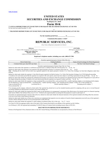 Thumbnail Republic Services
 10-K Annual Report 2024