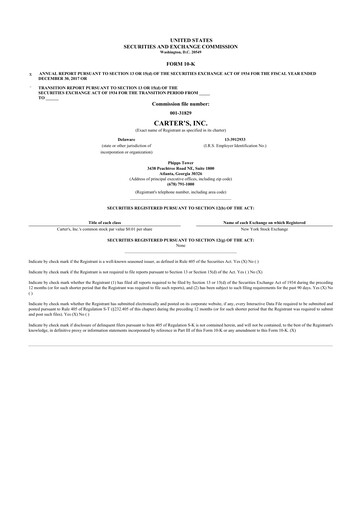 Thumbnail Carter's 10-K Annual Report 2017