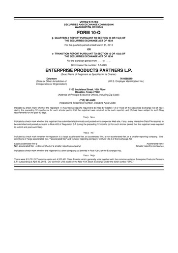 Thumbnail Enterprise Products 10-Q Quarterly Report FY2013 