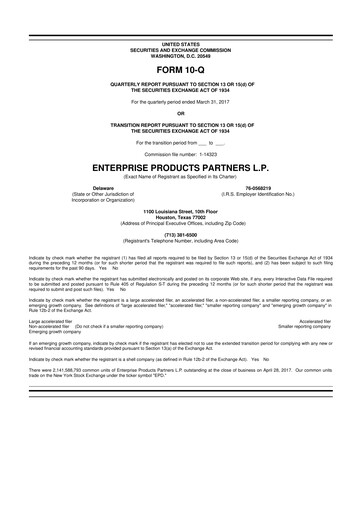 Thumbnail Enterprise Products 10-Q Quarterly Report FY2017 