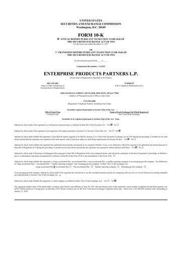 Thumbnail Enterprise Products 10-K Annual Report 2017