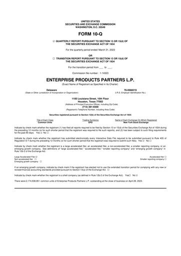 Thumbnail Enterprise Products 10-Q Quarterly Report FY2023 