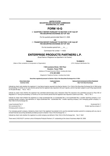 Vorschaubild Enterprise Products 10-Q Quartalsbericht 2026 