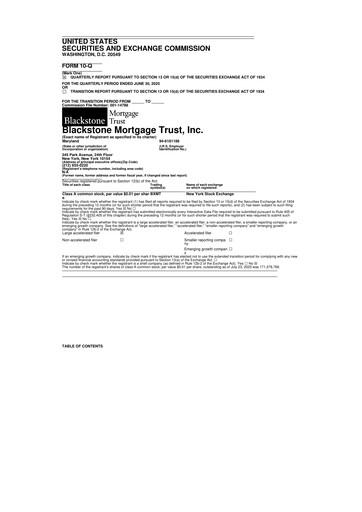 Miniature Blackstone Mortgage Trust
 10-Q Rapport trimestriel 2025 