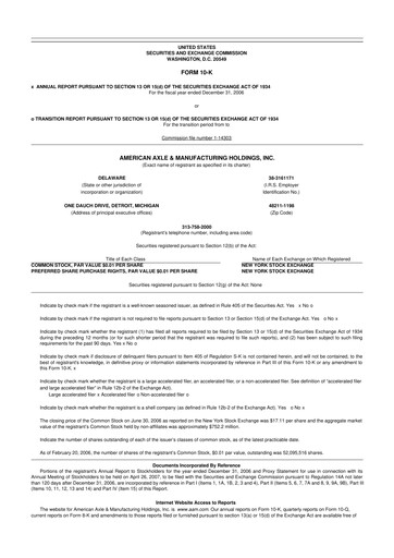Thumbnail American Axle & Manufacturing 10-K Annual Report 