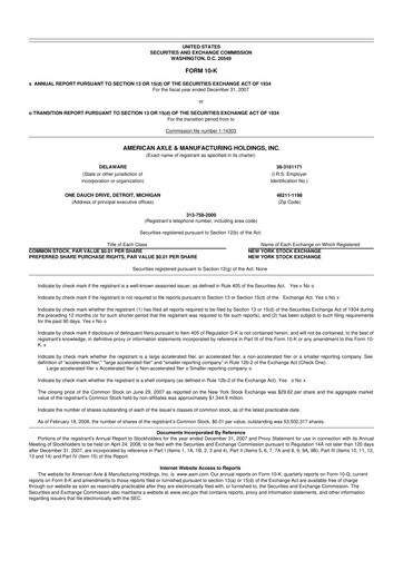 Thumbnail American Axle & Manufacturing 10-K Annual Report 