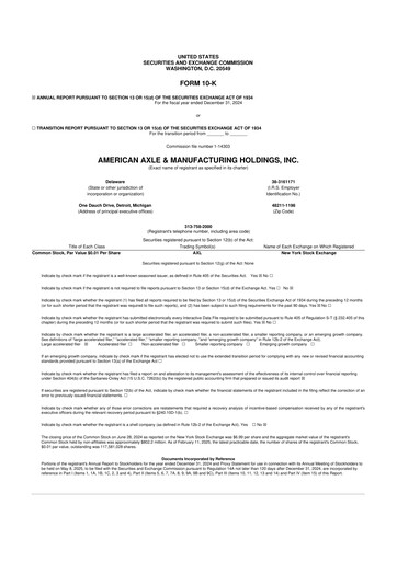 Thumbnail American Axle & Manufacturing 10-K Annual Report 2024