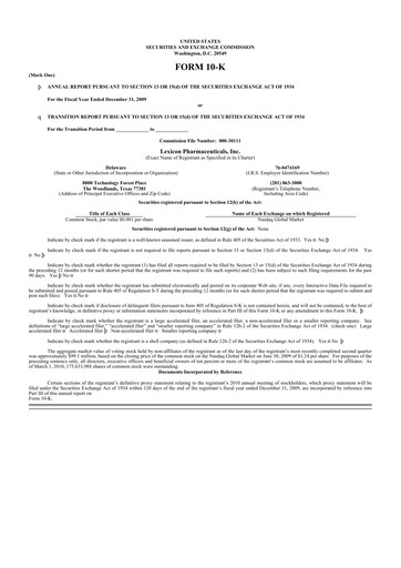 Thumbnail Lexicon Pharmaceuticals
 10-K Annual Report 