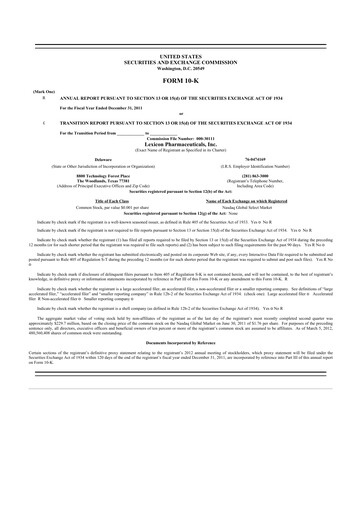 Thumbnail Lexicon Pharmaceuticals
 10-K Annual Report 2011