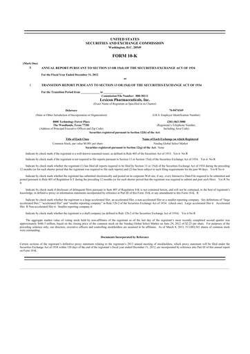 Thumbnail Lexicon Pharmaceuticals
 10-K Annual Report 2012