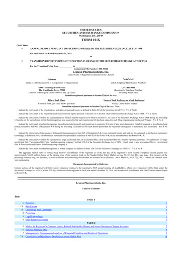 Thumbnail Lexicon Pharmaceuticals
 10-K Annual Report 2014