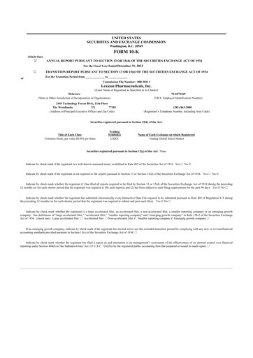 Thumbnail Lexicon Pharmaceuticals
 10-K Annual Report 2023
