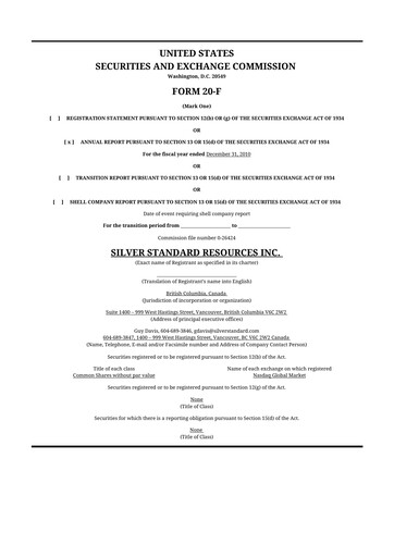 Thumbnail SSR Mining 20-F Annual Report 