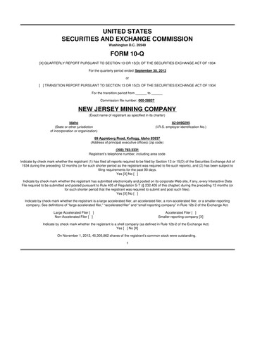 Thumbnail Idaho Strategic Resources 10-Q Quarterly Report FY2012 