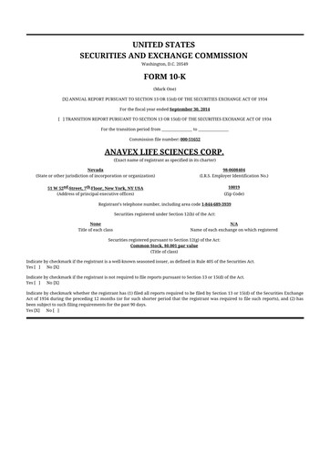 Thumbnail Anavex Life Sciences
 10-K Annual Report 2014