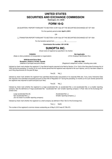 Thumbnail SunOpta 10-Q Quarterly Report FY2016 