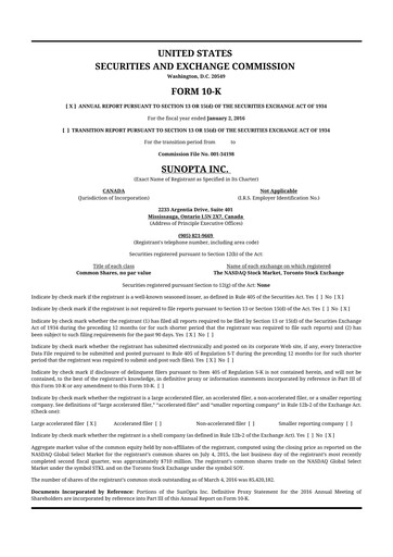 Thumbnail SunOpta 10-K Annual Report 2015