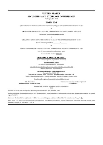 Thumbnail EMX Royalty
 20-F Annual Report 