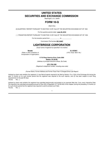 Vorschaubild Lightbridge Corporation 10-Q Quartalsbericht 2016 