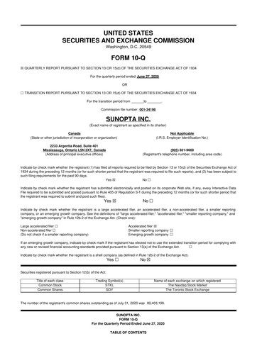 Thumbnail SunOpta 10-Q Quarterly Report FY2020 