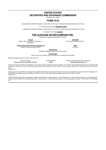 Thumbnail Alkaline Water Company 10-Q Quarterly Report FY2021 