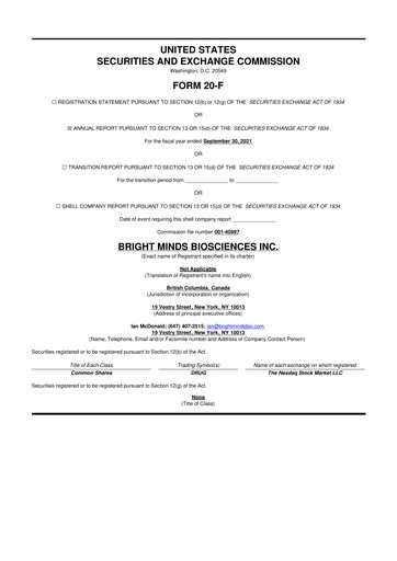 Thumbnail Bright Minds Biosciences 20-F Annual Report 