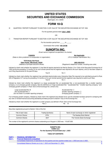 Thumbnail SunOpta 10-Q Quarterly Report FY2023 