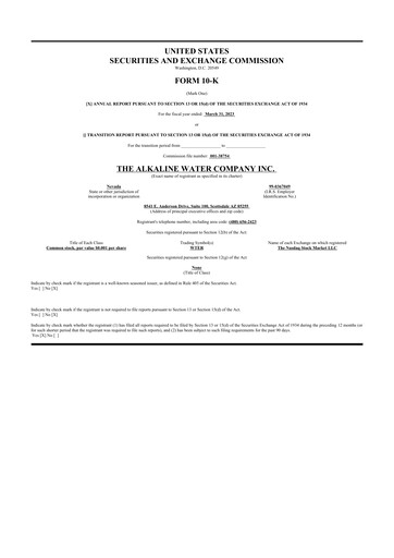 Thumbnail Alkaline Water Company 10-K Annual Report 2023