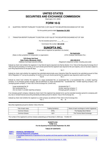 Thumbnail SunOpta 10-Q Quarterly Report FY2023 