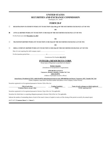 Thumbnail Integra Resources 20-F Annual Report 2023