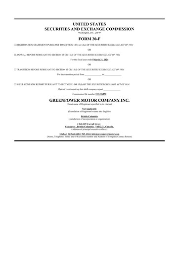 Thumbnail GreenPower Motor Company 20-F Annual Report 2024