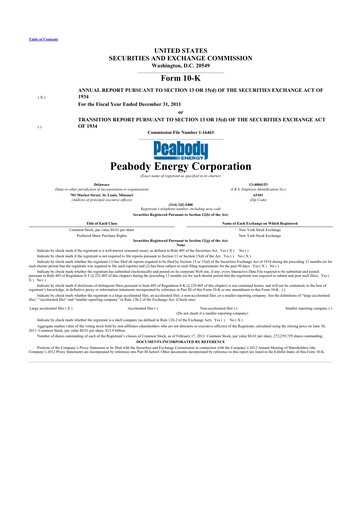 Thumbnail Peabody Energy
 10-K Annual Report 2011