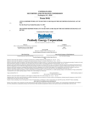 Thumbnail Peabody Energy
 10-K Annual Report 2012