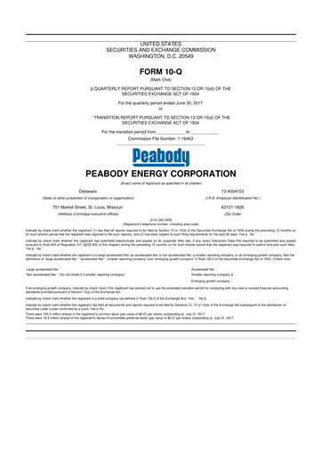 Miniature Peabody Energy
 10-Q Rapport trimestriel 2017 