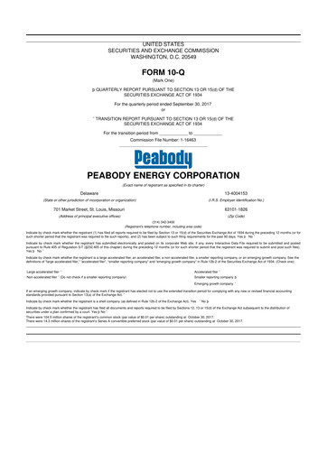 Miniature Peabody Energy
 10-Q Rapport trimestriel 2017 